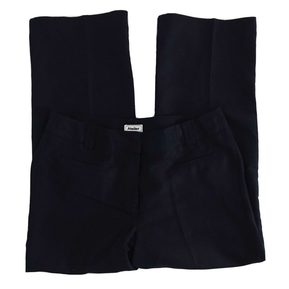 Atelier | Low Rise Dress Pants Womens Size 12 Black Straight Wide Leg